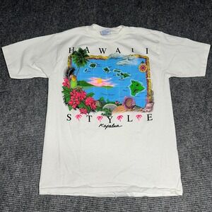 Vintage Hawaii Style Kapalua T Shirt‎ Map Graphic All Sport Proweight Cotton L
